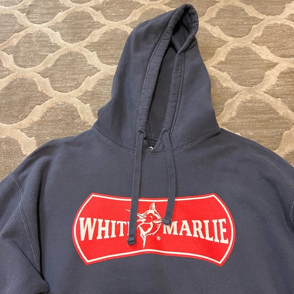 White Marlie Navy/ Gray hoodie with red logo size small - Picture 3 of 5